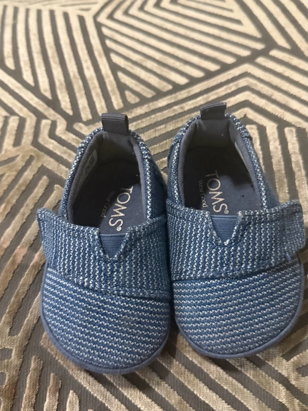 TOMS Navy Blue Knit Slip-On Baby & Walker Shoes